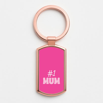 Number One Mum  Rose Gold Keyring