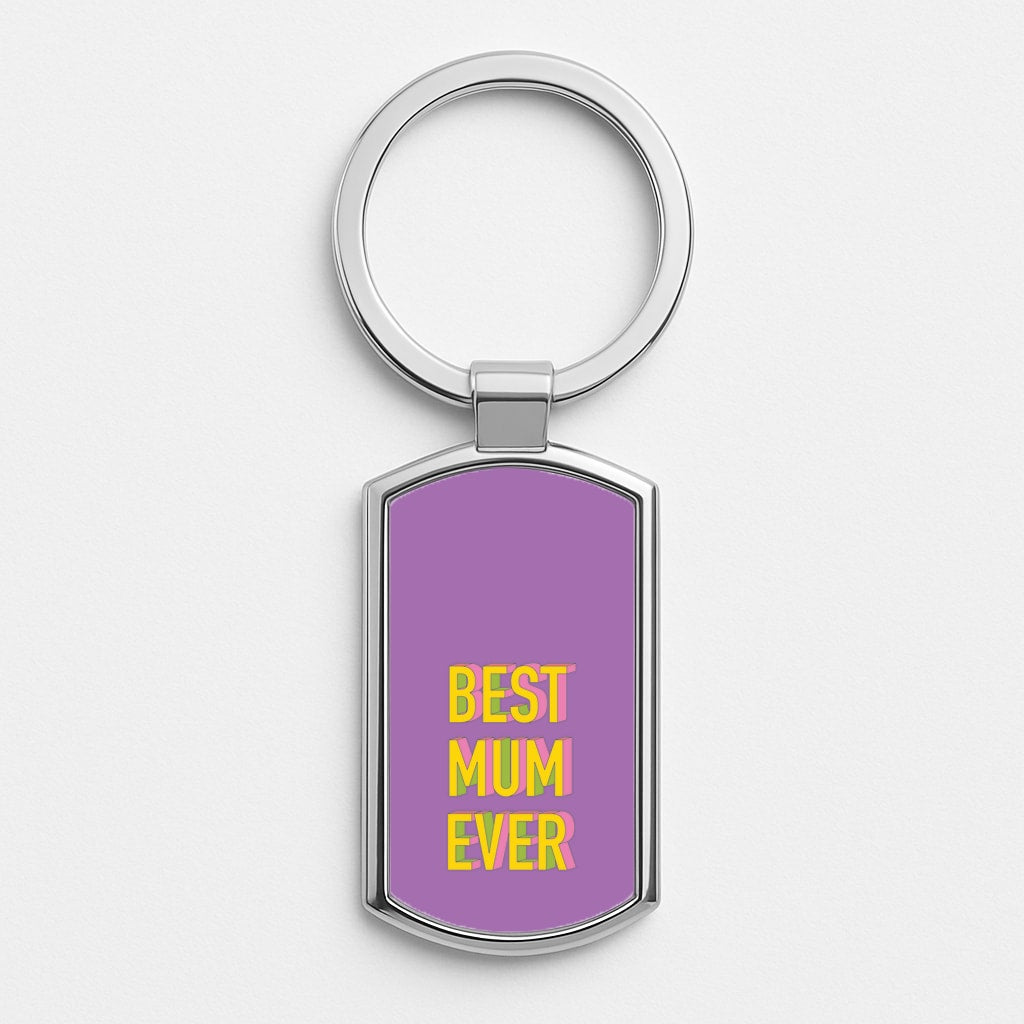 Geometric Best Mum Ever Luxury Keyring