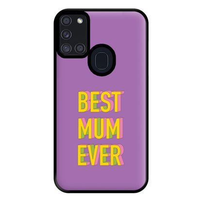 Geometric Best Mum Ever Phone Case for Galaxy A21s