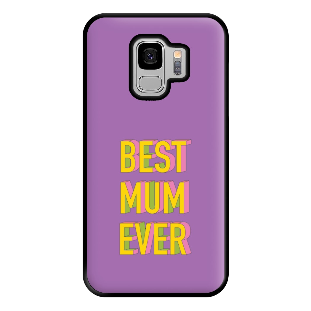 Geometric Best Mum Ever Phone Case for Galaxy S9 Plus