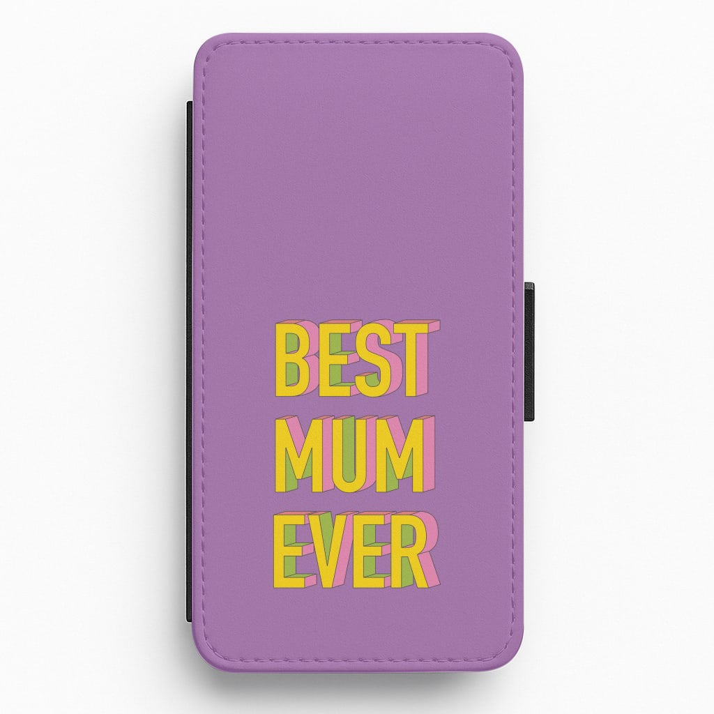 Geometric Best Mum Ever Flip / Wallet Phone Case