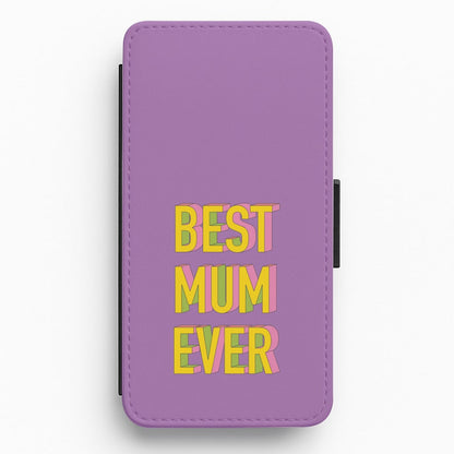 Geometric Best Mum Ever Flip / Wallet Phone Case