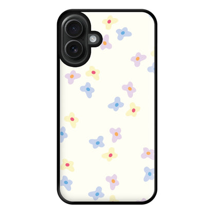 Pastel Flowers Pattern Phone Case for iPhone 16 Plus