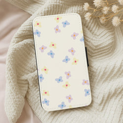 Pastel Flowers Pattern Wallet Phone Case