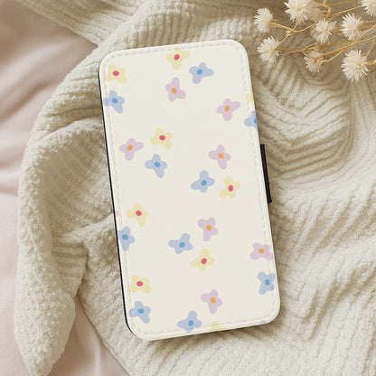 Pastel Flowers Pattern Wallet Phone Case