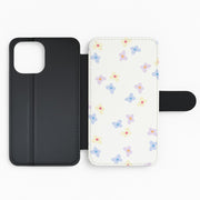 Pastel Flowers Pattern Flip / Wallet Phone Case 2