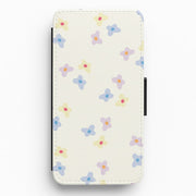 Pastel Flowers Pattern Flip / Wallet Phone Case 1
