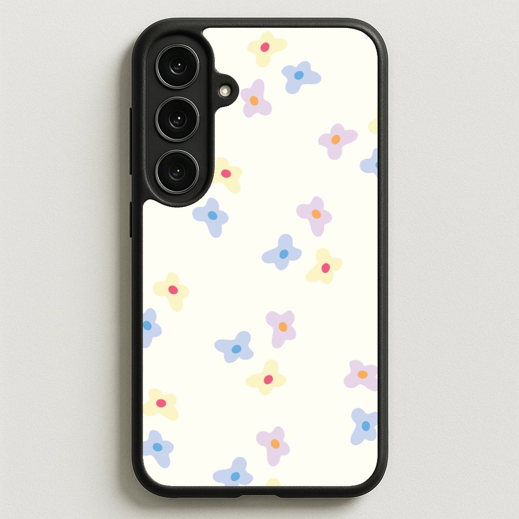 Pastel Flowers Pattern Phone Case for Galaxy S25FE