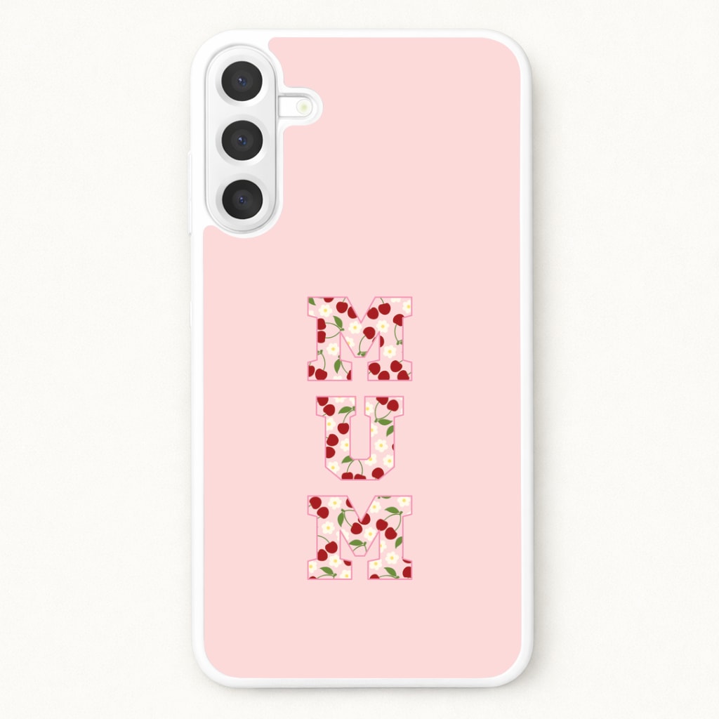 Floral Varsity Mum Phone Case for Galaxy A57
