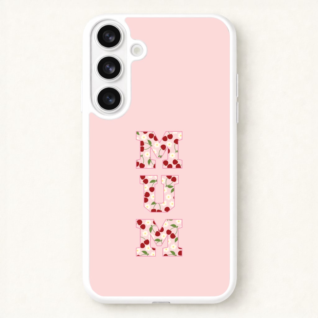 Floral Varsity Mum Phone Case for Galaxy S26 Plus