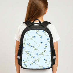 Baby Blue Floral Pattern Backpack