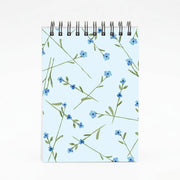 Baby Blue Floral Pattern Notebook 4