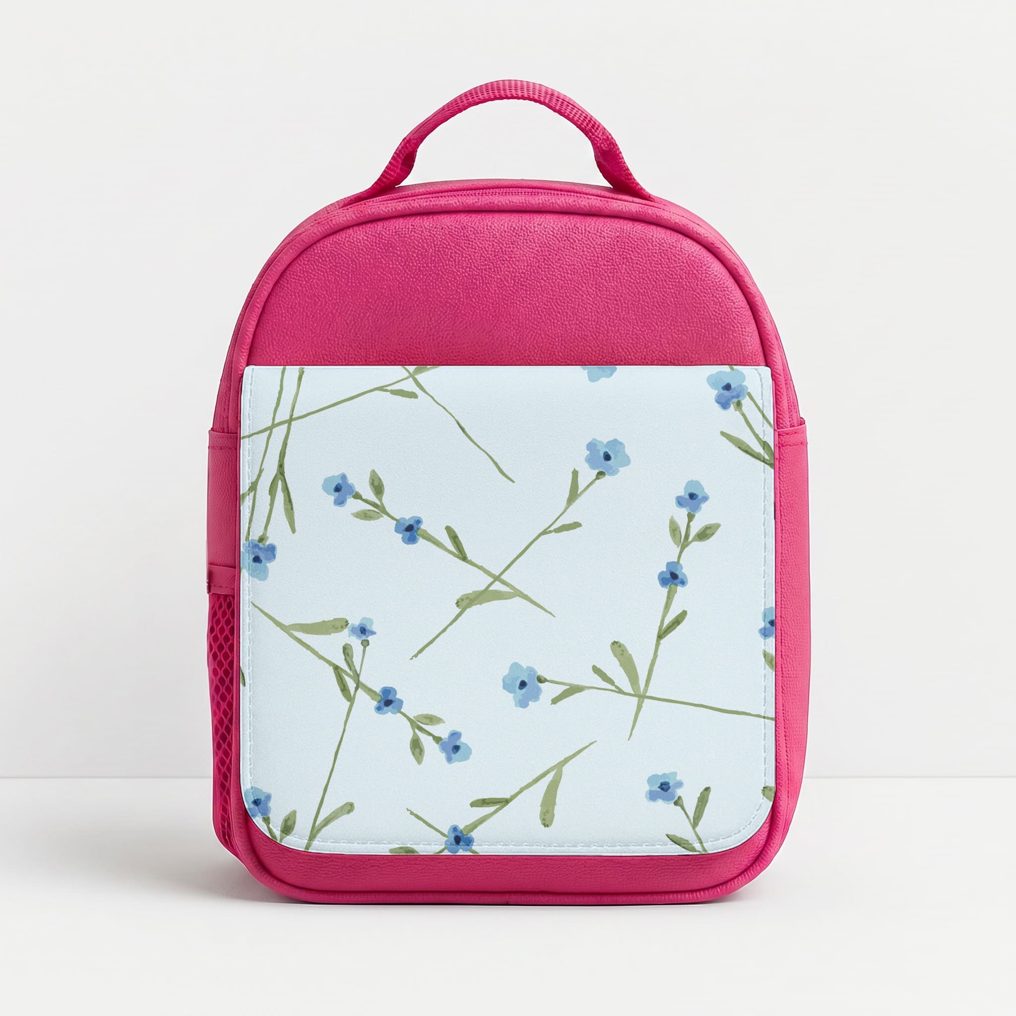 Baby Blue Floral Pattern Lunchbox - Pink