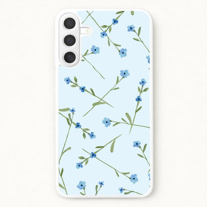 Baby Blue Floral Pattern Phone Case for Galaxy A17
