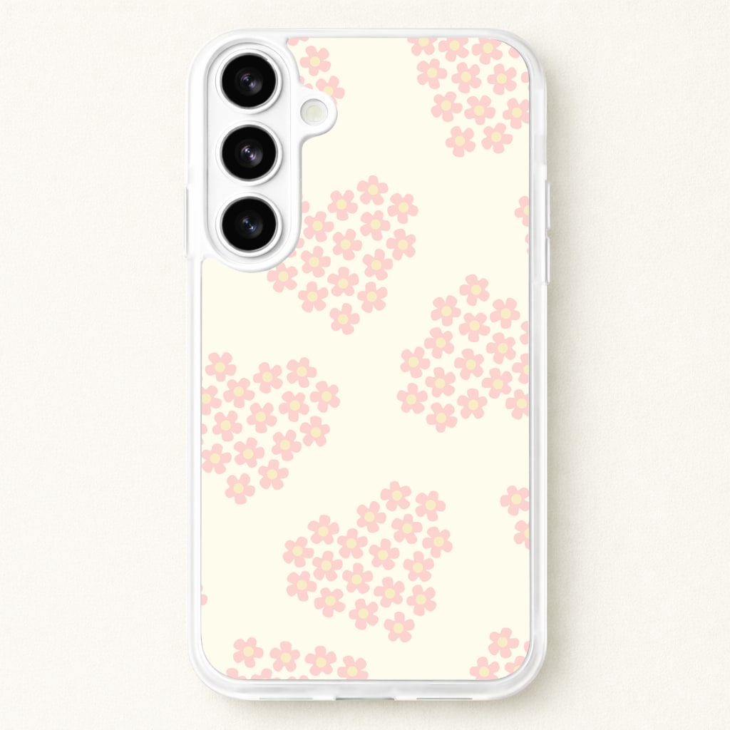 Flower Hearts Pattern Phone Case for Galaxy S26 Plus