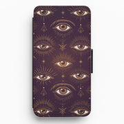 Mystic Golden Eyes Flip / Wallet Phone Case 1