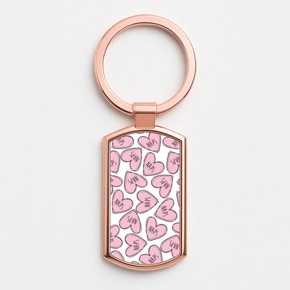 Nap Hearts, Tumblr Inspired Rose Gold Keyring