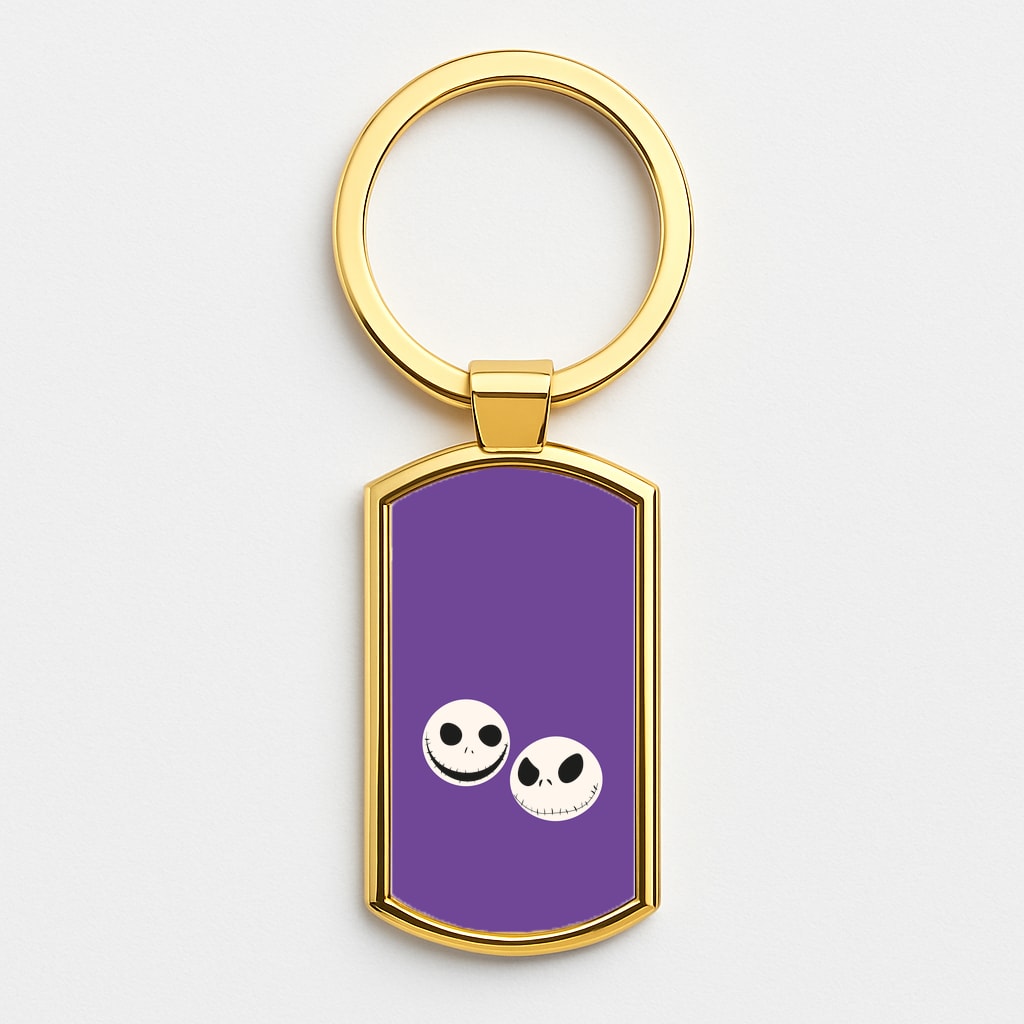 Skellington Heads - TNBC Gold Keyring