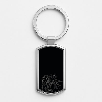 Jack And Sally - TNBC Silver Keyring