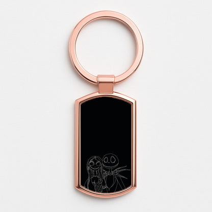 Jack And Sally - TNBC Rose Gold Keyring