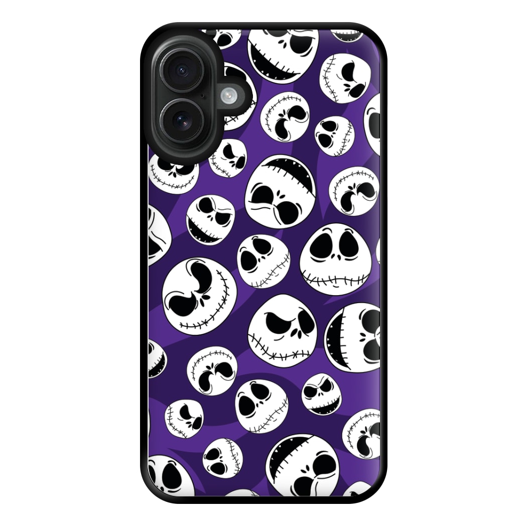 Skull Pattern Phone Case for iPhone 16 Plus