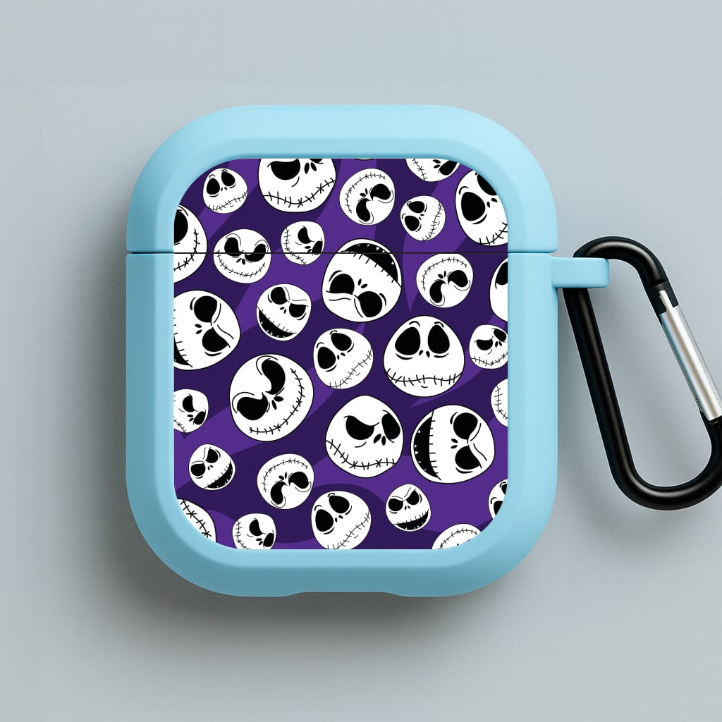 Skull Pattern Blue AirPods Case