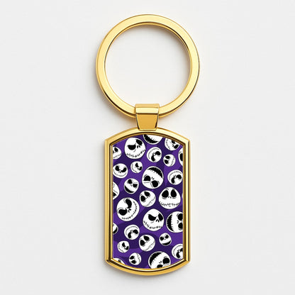 Skull Pattern Gold Keyring