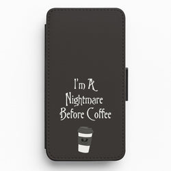 I'm A Nightmare Before Coffee Flip / Wallet Phone Case