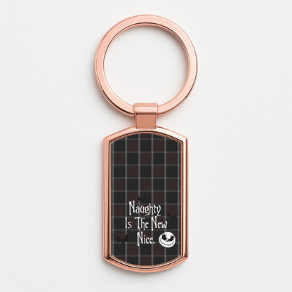 Naughty Is The New Nice Rose Gold Keyring