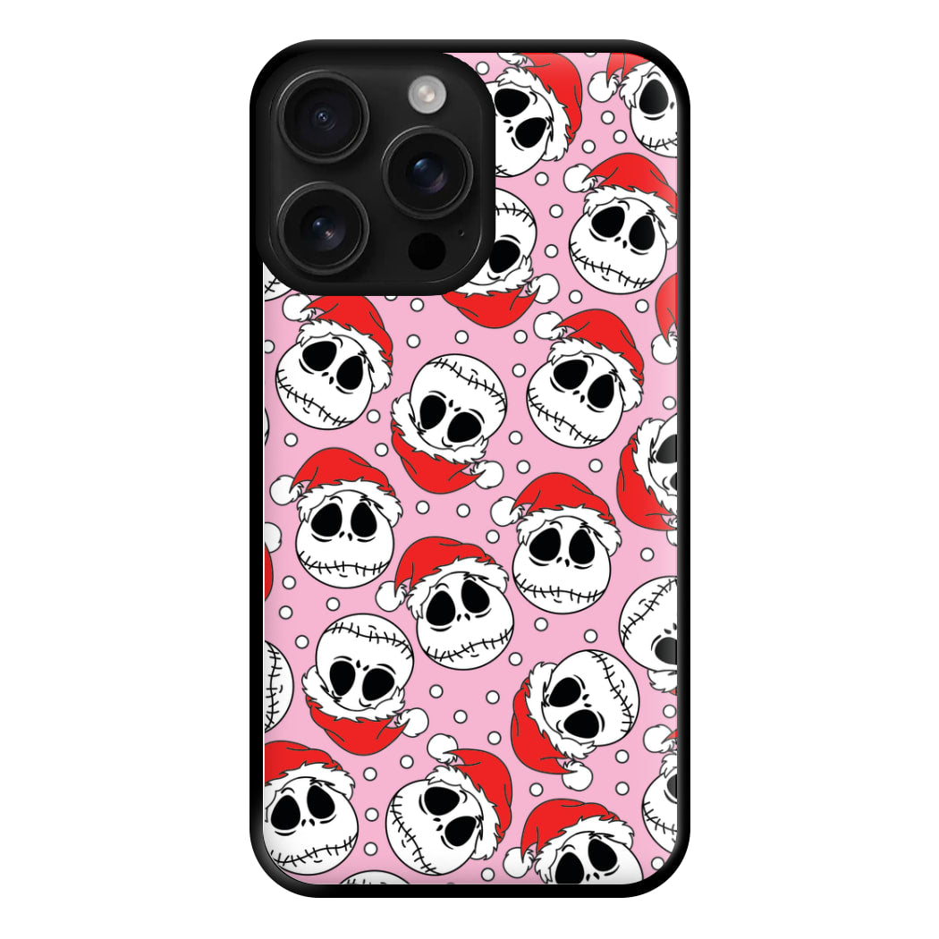 Pink Christmas Skull Pattern Phone Case