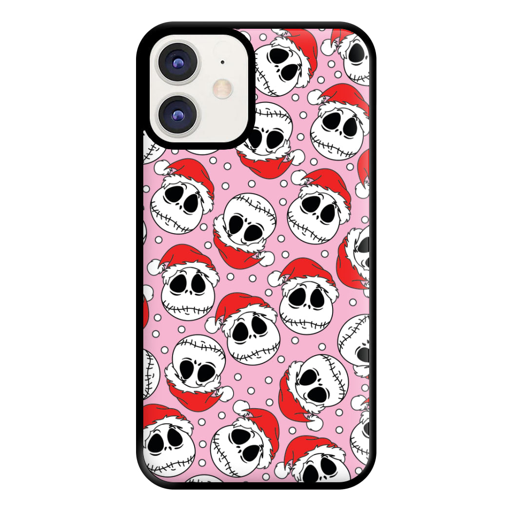 Pink Christmas Skull Pattern Phone Case for iPhone 11