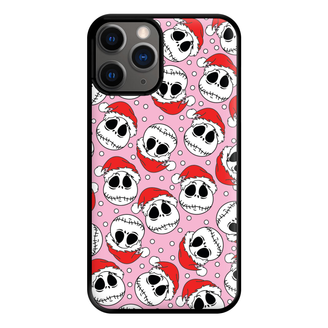 Pink Christmas Skull Pattern Phone Case for iPhone 12 Pro Max