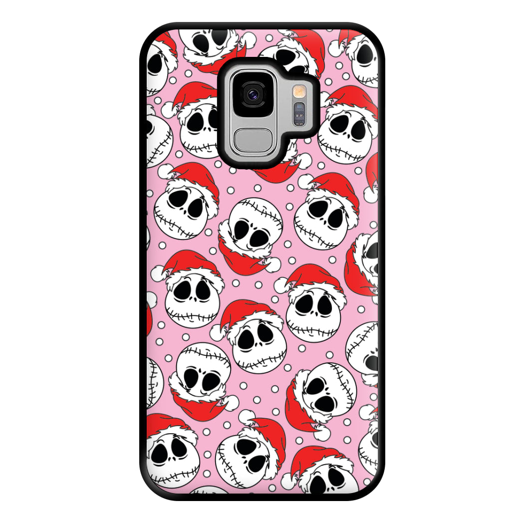 Pink Christmas Skull Pattern Phone Case for Galaxy S9 Plus