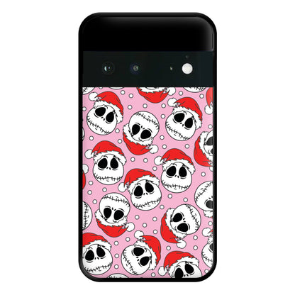 Pink Christmas Skull Pattern Phone Case for Google Pixel 6a