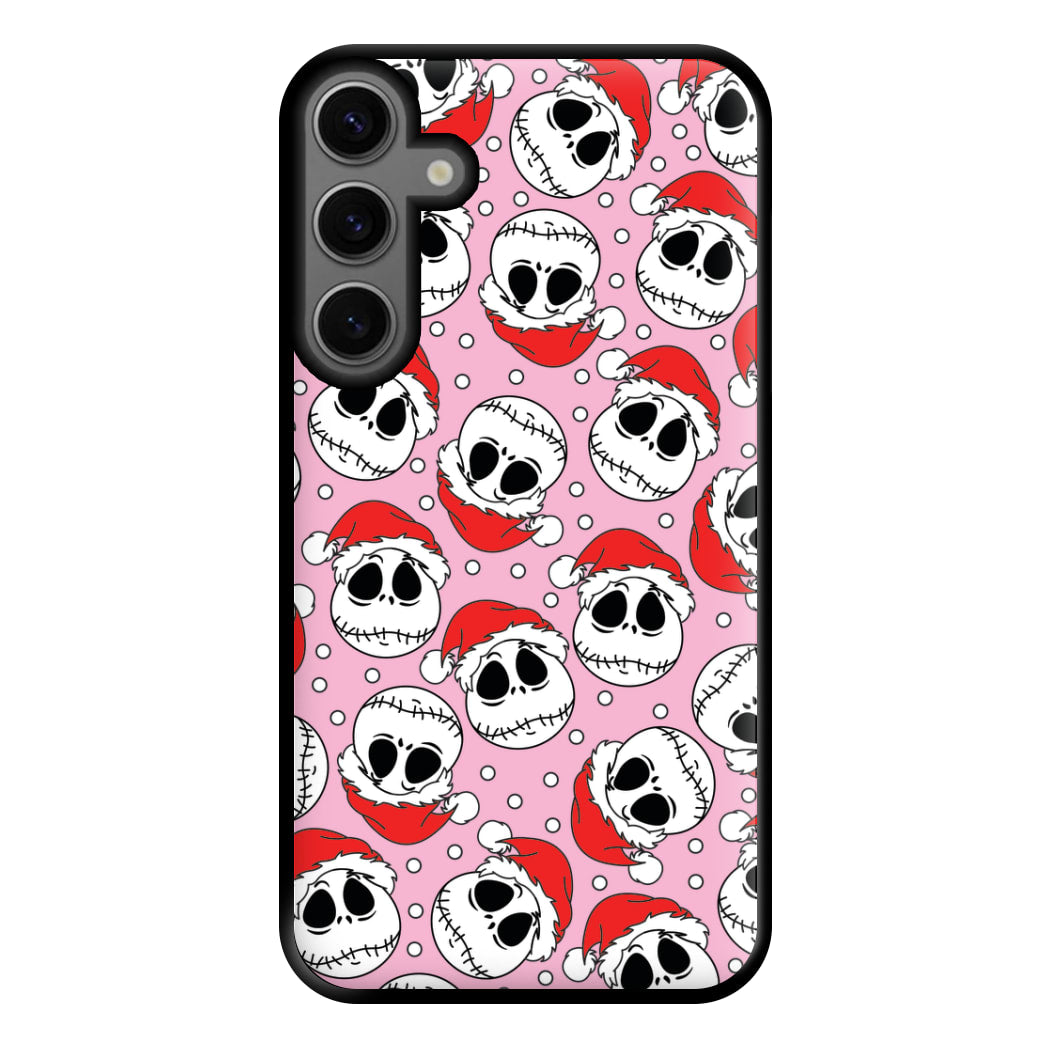 Pink Christmas Skull Pattern Phone Case for Galaxy S23FE