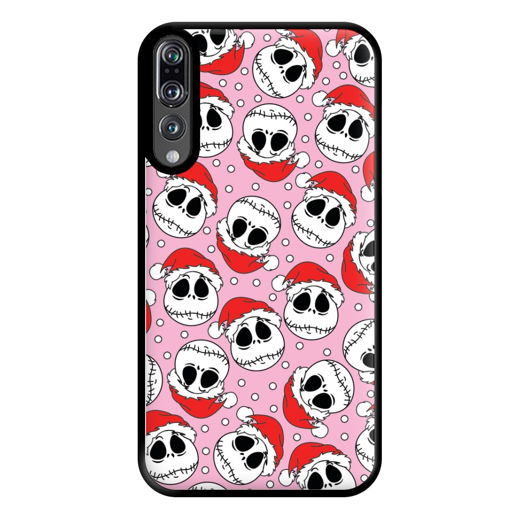 Pink Christmas Skull Pattern Phone Case for Huawei P20 Pro