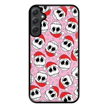 Pink Christmas Skull Pattern Phone Case for Galaxy A54