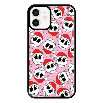 Pink Christmas Skull Pattern Phone Case for iPhone 12 Mini