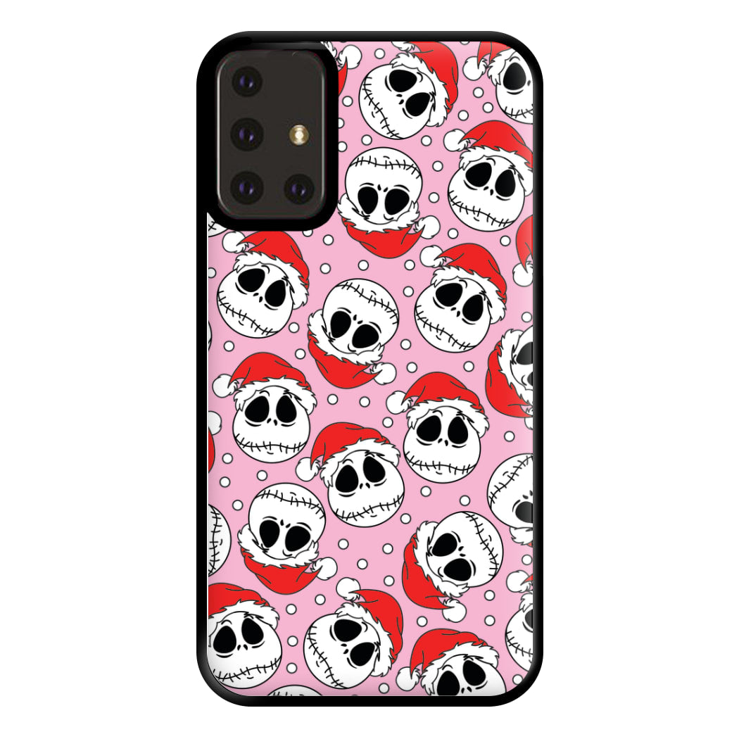 Pink Christmas Skull Pattern Phone Case for Galaxy A71