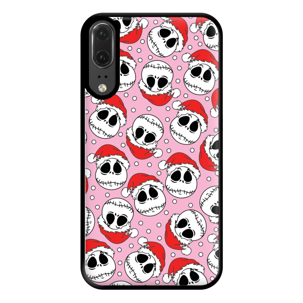 Pink Christmas Skull Pattern Phone Case for Huawei P20