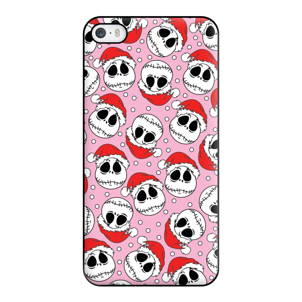 Pink Christmas Skull Pattern Phone Case for iPhone 5 / 5s / SE 2016