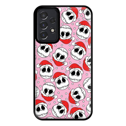 Pink Christmas Skull Pattern Phone Case for Galaxy A52 / A52s