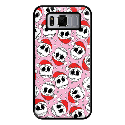 Pink Christmas Skull Pattern Phone Case for Galaxy S8 Plus