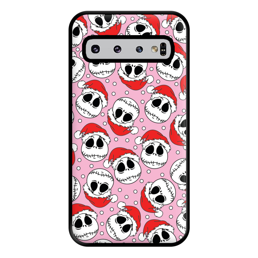 Pink Christmas Skull Pattern Phone Case for Galaxy S10 Plus