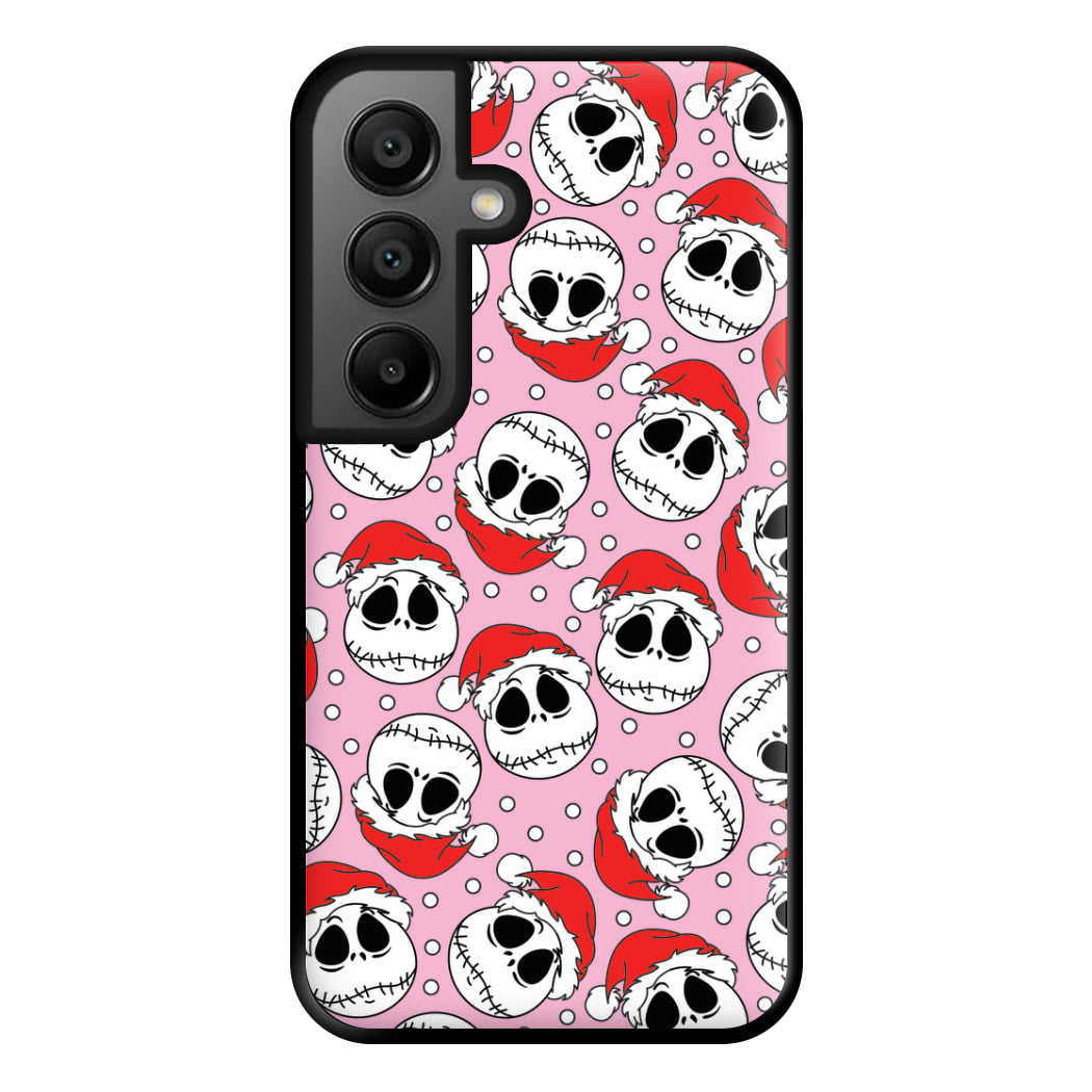 Pink Christmas Skull Pattern Phone Case for Google Pixel 8