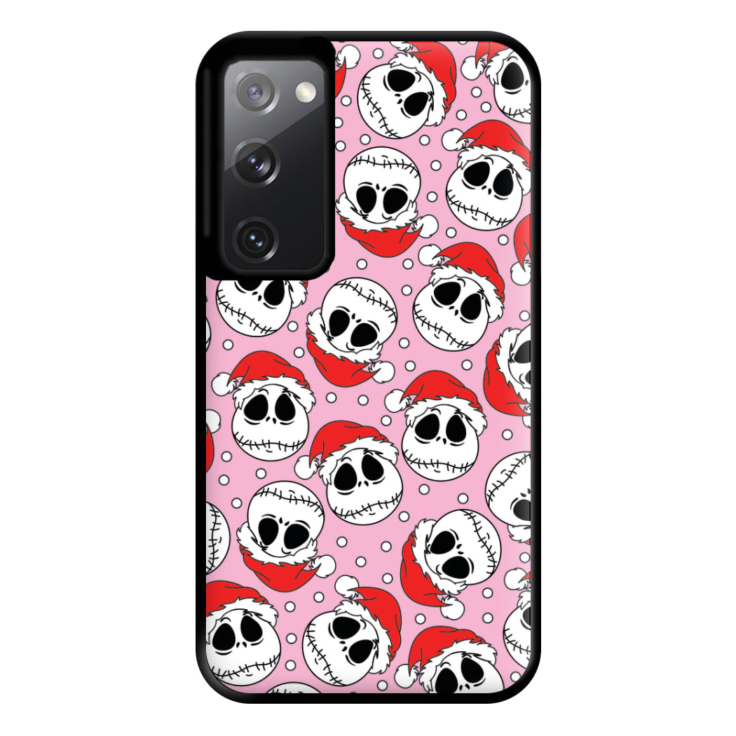 Pink Christmas Skull Pattern Phone Case for Galaxy S20FE