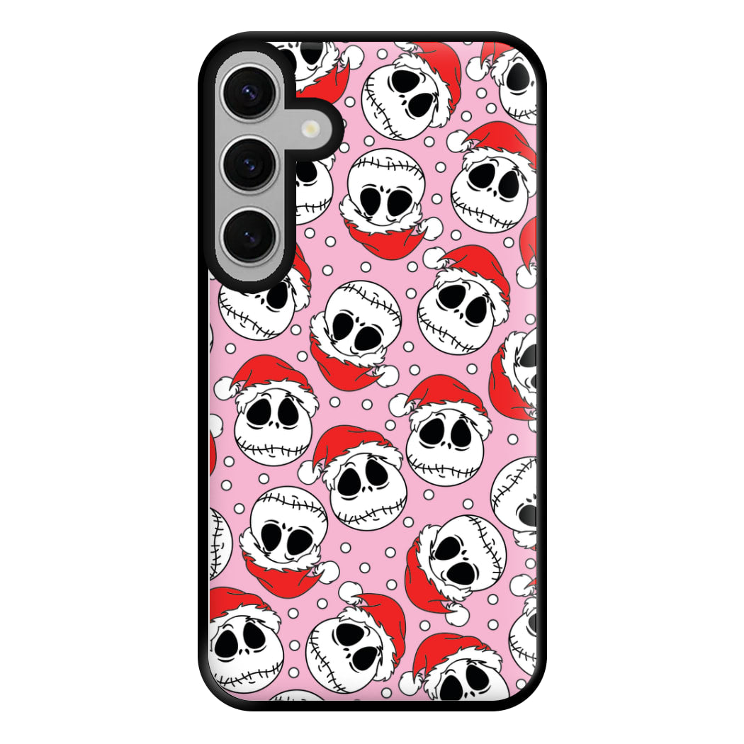 Pink Christmas Skull Pattern Phone Case for Galaxy S24FE