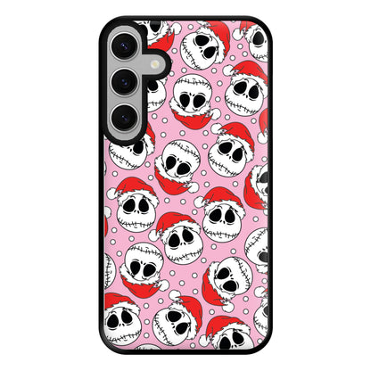 Pink Christmas Skull Pattern Phone Case for Galaxy S24FE