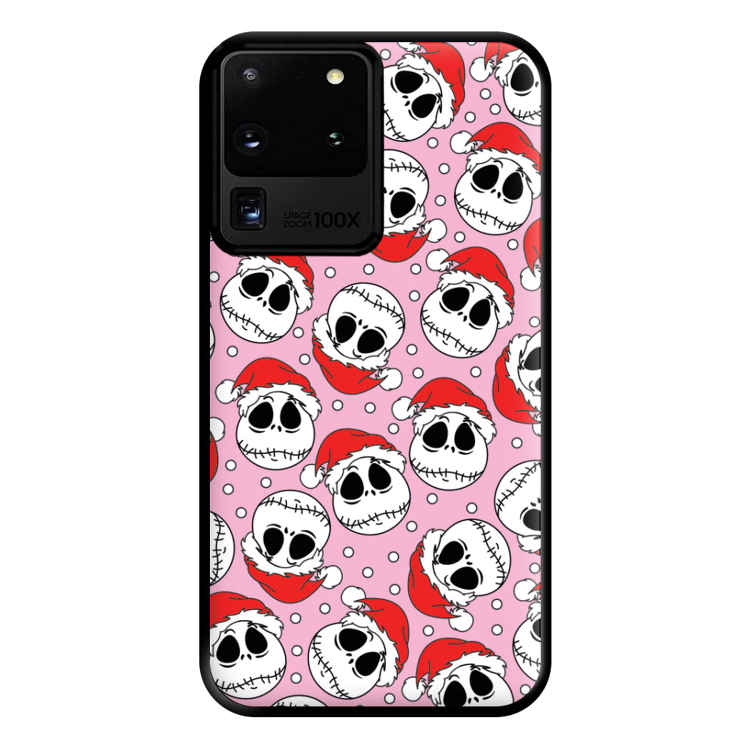 Pink Christmas Skull Pattern Phone Case for Galaxy S20 Ultra