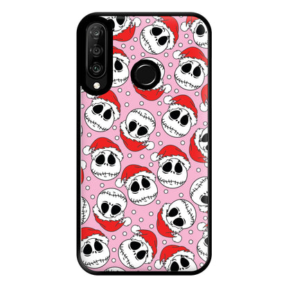 Pink Christmas Skull Pattern Phone Case for Huawei P30 Lite